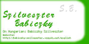 szilveszter babiczky business card